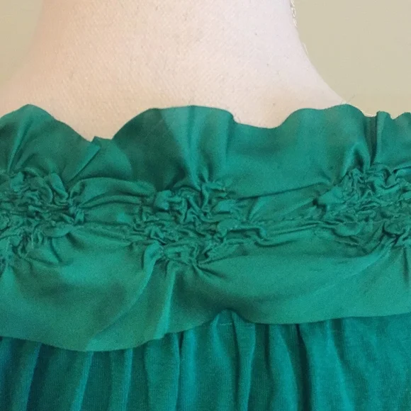 ALFANI Petite sleeves flower green bubble top - Picture 4 of 5